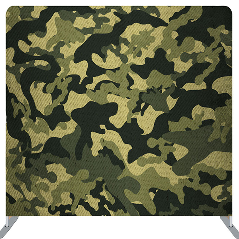 Lofaris Military Style Camouflage Green Party Backdrop Cover