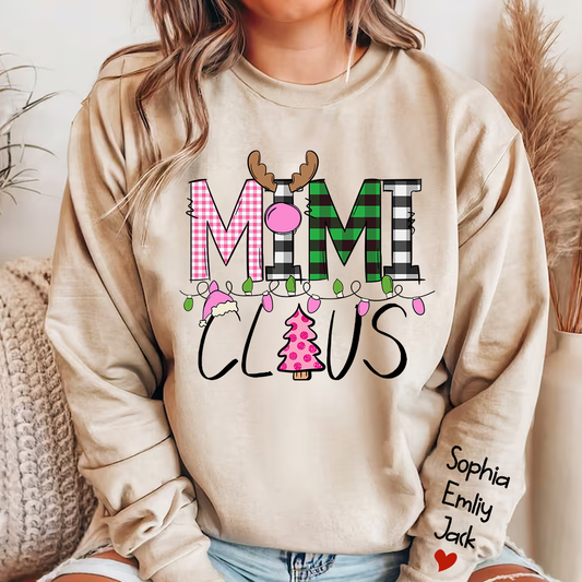 Lofaris Mimi Claus Christmas With Grandkids Custom Sweatshirt