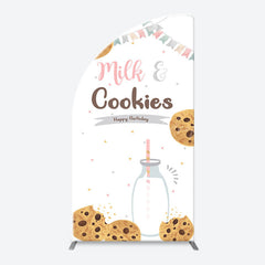 Lofaris Mink And Cookies Healthy White Arch Birthday Backdrop