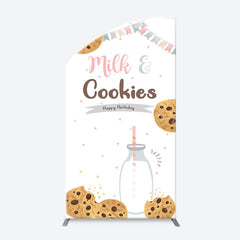 Lofaris Mink And Cookies Healthy White Arch Birthday Backdrop