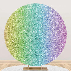 Lofaris Modern Colorful Glitter Round Birthday Backdrop