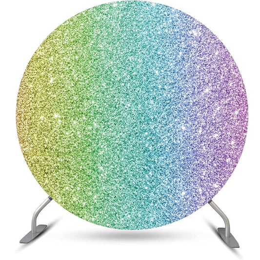 Lofaris Modern Colorful Glitter Round Birthday Backdrop