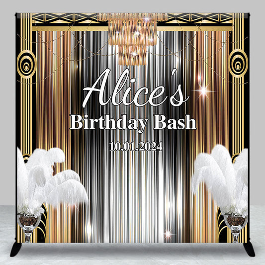Lofaris Modern Gatsby Custom Name Birthday Party Backdrop