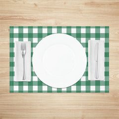Lofaris Modern Green White Plaid Dining Set Of 4 Placemats