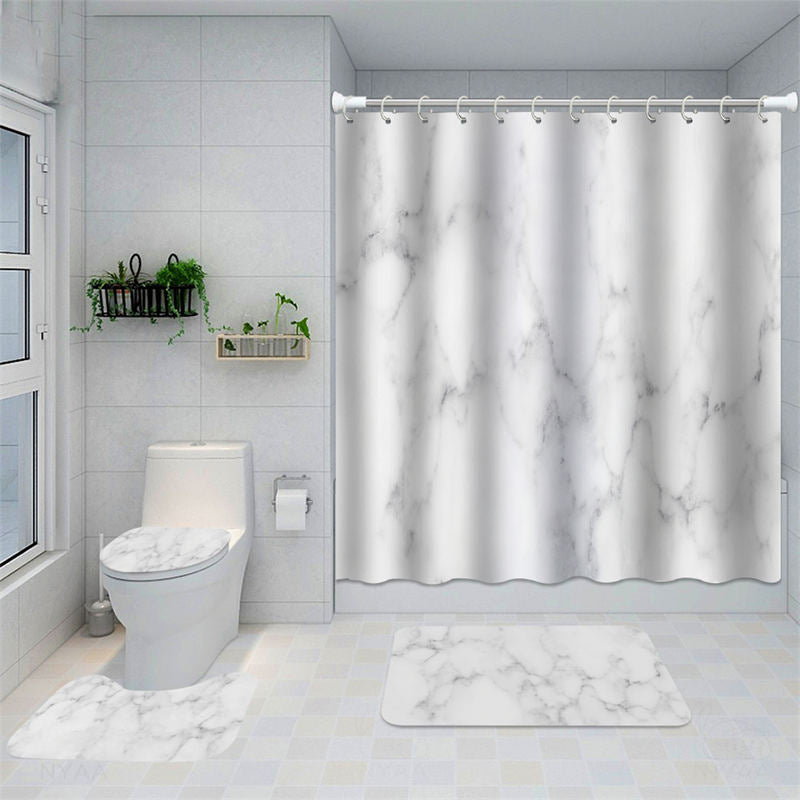 Lofaris Modern Marble Texture Pattern Home Shower Curtain