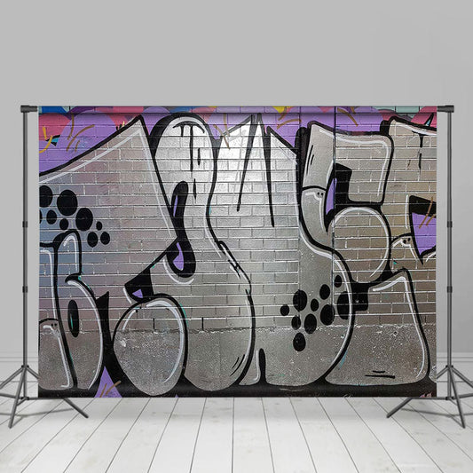 Lofaris Modern Silver Graffiti Photography Studio Backdrop