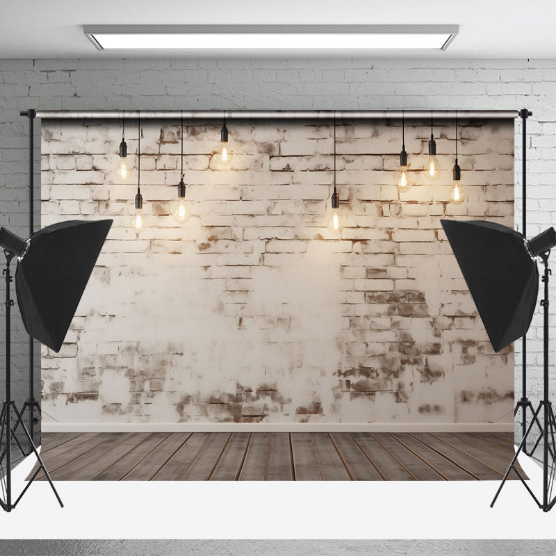 Lofaris Modern White Brick Wall Lights Photoshoot Backdrop