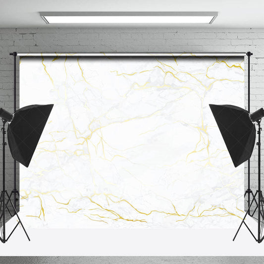 Lofaris Modern White Gold Marble Texture Backdrop For Photo