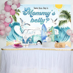 Lofaris Mommys Belly Beach Summer Gender Reveal Backdrop