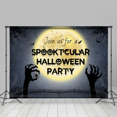 Lofaris Moon Black Paw Spooktcular Halloween Party Backdrop
