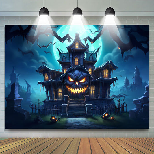 Lofaris Moon Haunted House Halloween Photography Backdrop