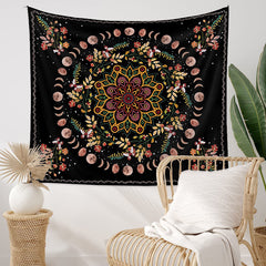 Lofaris Moon Star Floral Mandala Galaxy Gift Room Tapestry