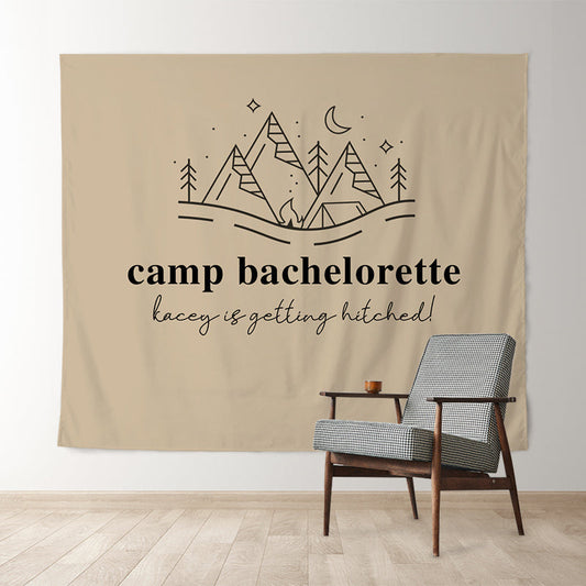Lofaris Mountain Camp Bachelorette Party Custom Text Backdrop