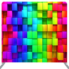 Lofaris Multi Color Cubes Wall Fabric Backdrop For Decoration