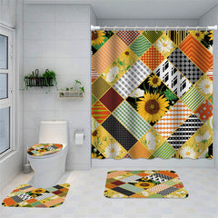 Lofaris Multi Colored Sunflower Daisy Bathtub Shower Curtain
