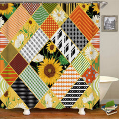 Lofaris Multi Colored Sunflower Daisy Bathtub Shower Curtain