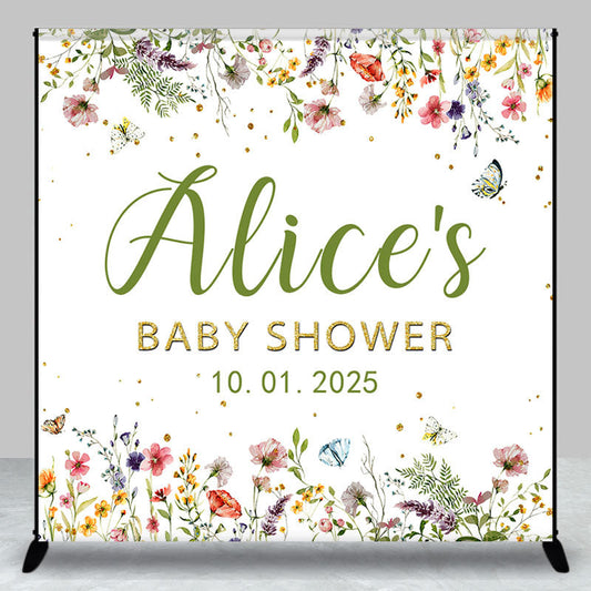 Lofaris Multicolor Bloom Flowers Custom Baby Shower Backdrop