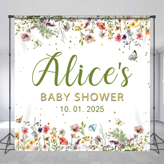 Lofaris Multicolor Bloom Flowers Custom Baby Shower Backdrop