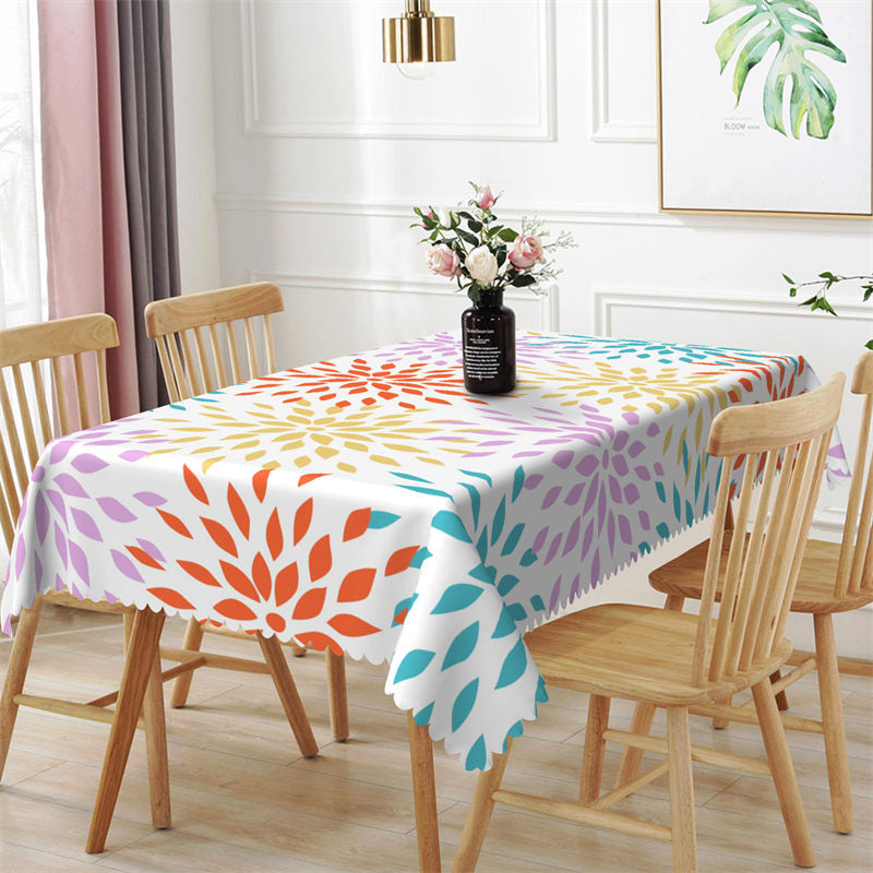 Lofaris Multicolor Decorative Pattern Rectangle Tablecloth