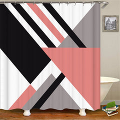 Lofaris Multicolor Geometric Abstract Shower Curtain For Bathtub
