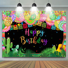 Lofaris Multicolor Mexican Happy Birthday Backdrop Decor