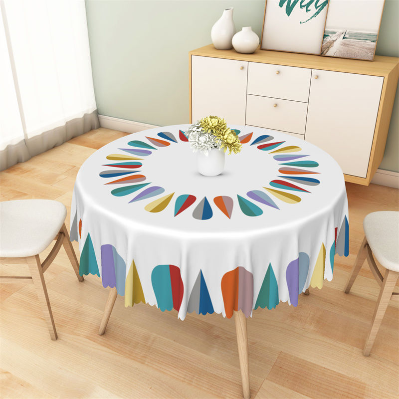 Lofaris Multicolor Tapered Regular Simple Round Tablecloth