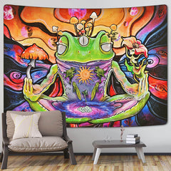 Lofaris Mystic Eyes Yoga Frog Mushroom Psychedelic Tapestry