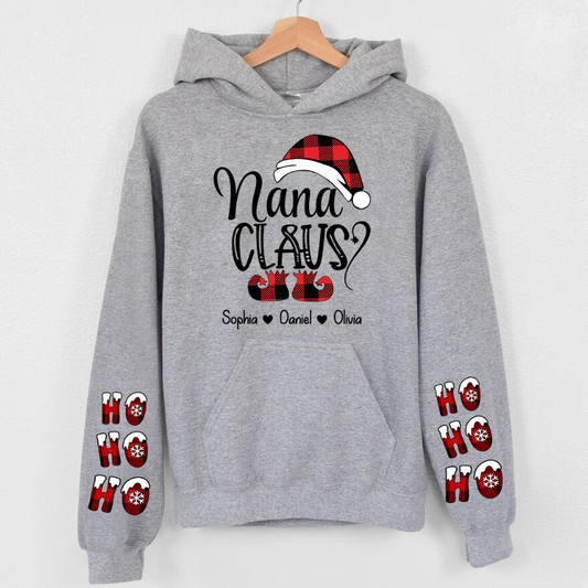 Lofaris Nana Claus Hoho Custom Name Christmas Gift Hoodie