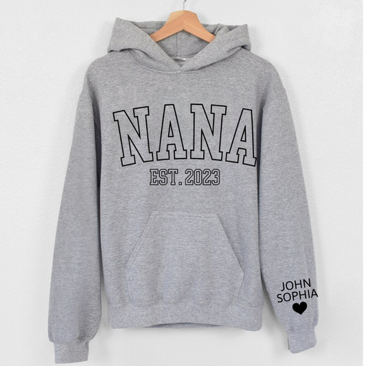 Lofaris Nana Est And Kids Personalized Name Gift Hoodie