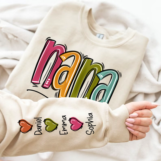 Lofaris Nana Life Color Grandkids Name Custom Sweatshirt
