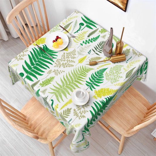 Lofaris Natural Plants Diverse Leafs Green Square Tablecloth