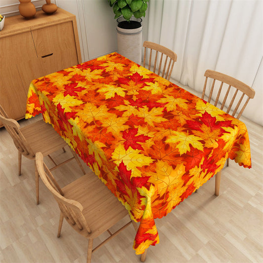 Lofaris Nature Autumn Designs Orange Maple Leaf Tablecloth