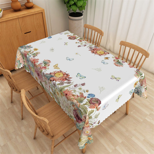 Lofaris Nature Landscape Flower Butterfly Square Tablecloth