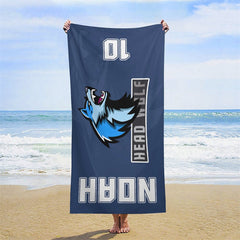 Lofaris Navy Blue Custom Name Beach Towel for Men