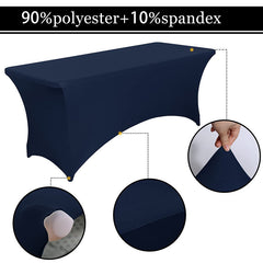 Lofaris Navy Blue Fitted Spandex Rectangle Banquet Table Cover