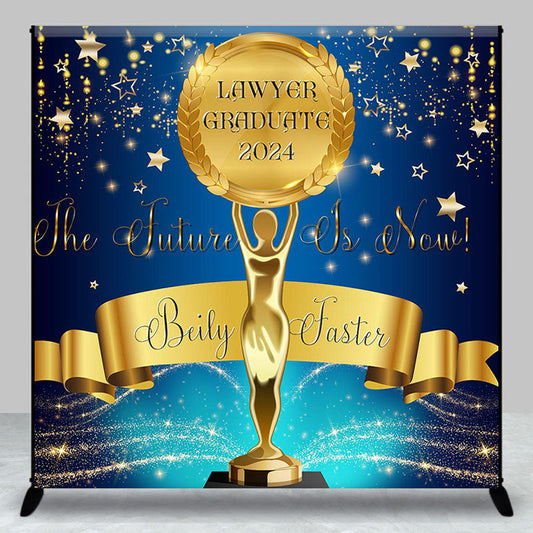 Lofaris Navy Blue Glitter Lawyer Graduation Custom Backdrop