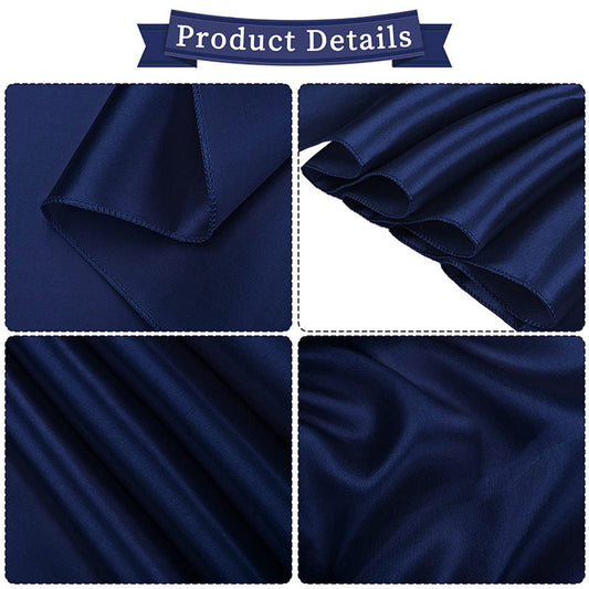 Lofaris Navy Blue Satin Universal Banquet Chair Sashes Bows