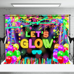 Lofaris Neon Color Confetti Lets Glow Dance Party Backdrop