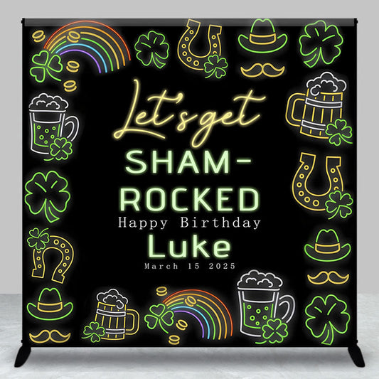 Lofaris Neon Shamrocked Custom St Patricks Day Backdrop