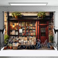 Lofaris Newsstand Bookstore Brick Wall Birthday Backdrop