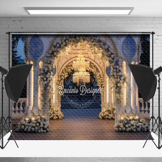 Lofaris Night Floral Pavilion Birthday Cake Smash Backdrop