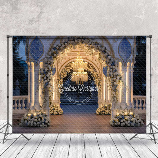 Lofaris Night Floral Pavilion Birthday Cake Smash Backdrop