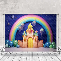 Lofaris Night Rainbow Balloon Castle Cake Smash Backdrop
