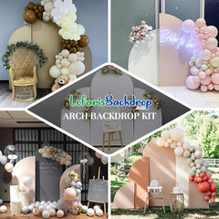 Lofaris Nude And Pale Chestnut Solid Color Arch Backdrop Set