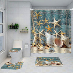 Lofaris Ocean Seashell Starfish Beach Theme Bathroom Decor