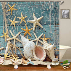 Lofaris Ocean Seashell Starfish Beach Theme Bathroom Decor