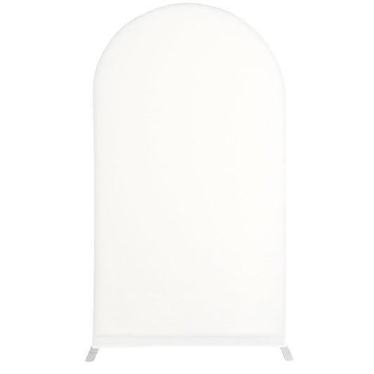 Lofaris Off White Spandex Fit Round Top Backdrop Wedding Arch Cover