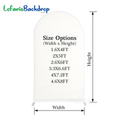 Lofaris Off White Spandex Fit Round Top Backdrop Wedding Arch Cover