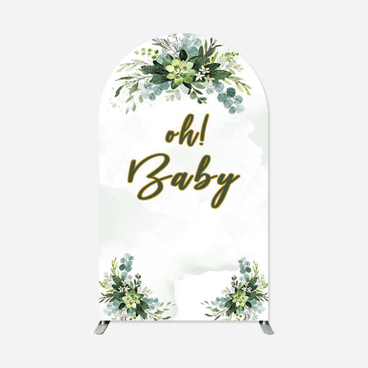 Lofaris Oh Baby Greenery Double Sided Arch Backdrop