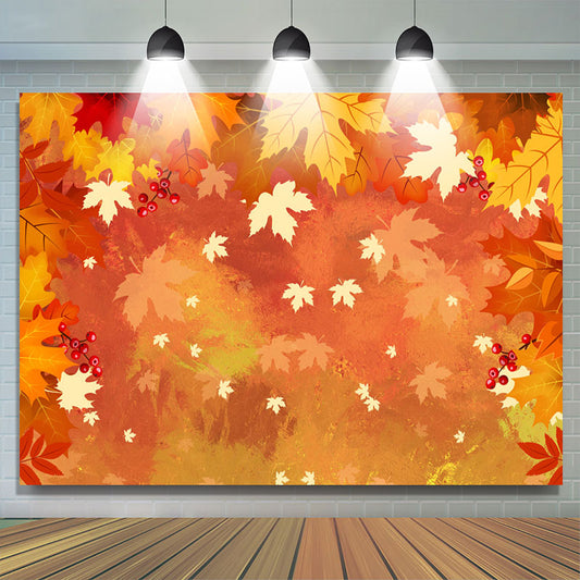 Lofaris Oil Painting Red Maple Berry Autumn Backdrop For Decor